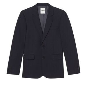Sandro Paris Blazer 44R Wool Mohair Navy Blue New $543